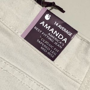 Gloria Vanderbilt Amanda Jeans Size 14 White NWT